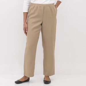 Alfred Dunner Size 6P Tan Pull On Pants LIKE NEW